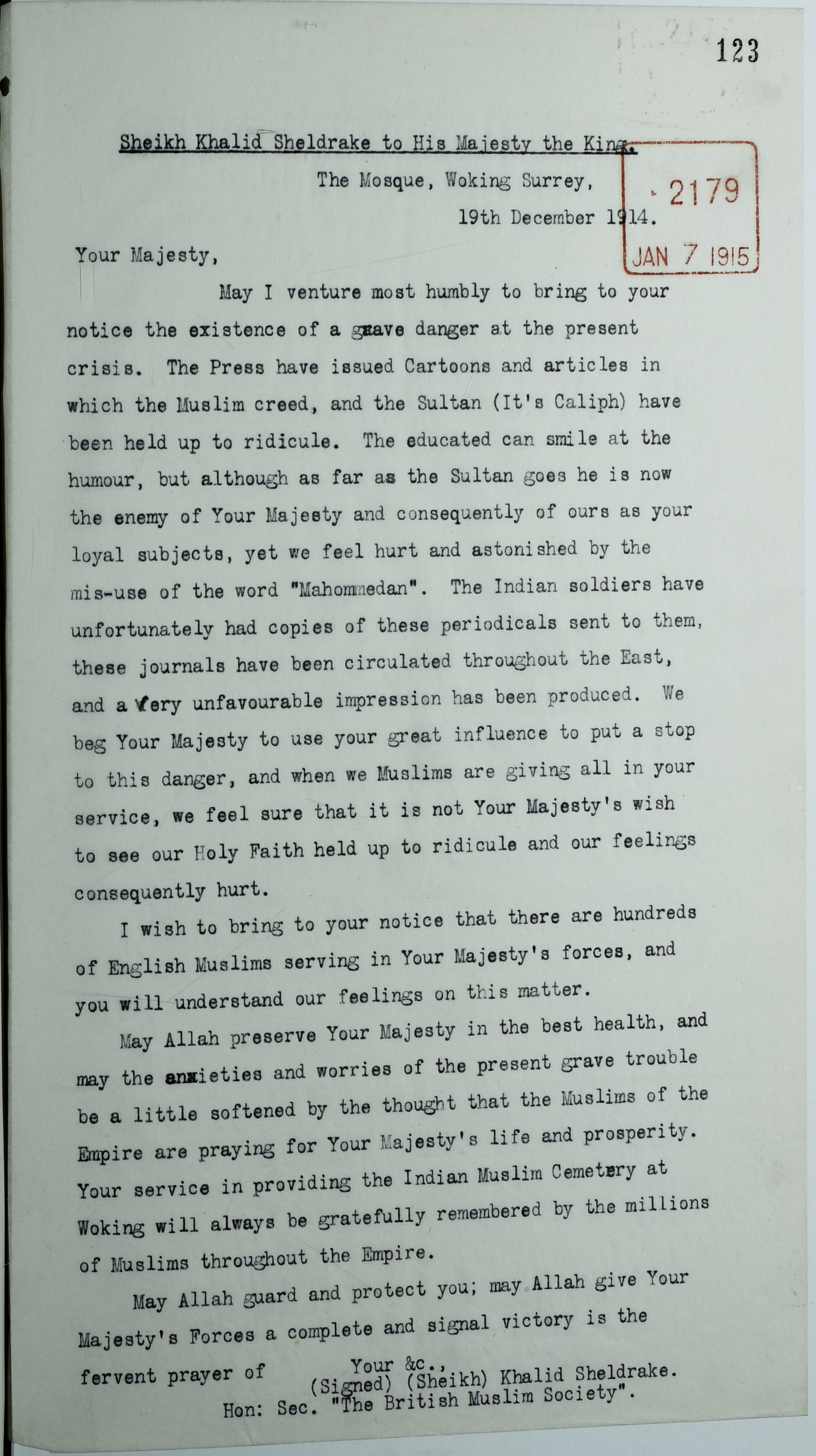 Letter from Khalid Sheldrake FO_371_2480