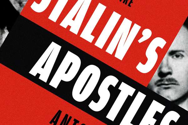 Red, black and white book cover Stalin's Apostles by Antonia Senior