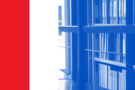 A bookshelf of legal folders