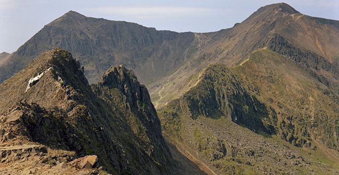Crib Goch ridge. Looking WSW.