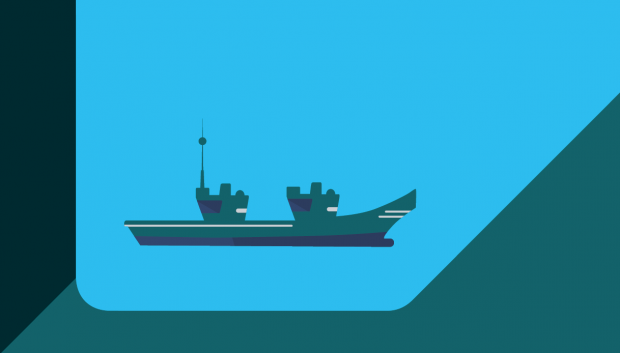 A graphic of a ship
