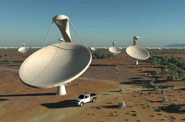Artist's impression of the 15m x 12m antennas within the central core of the Square Kilometre Array.