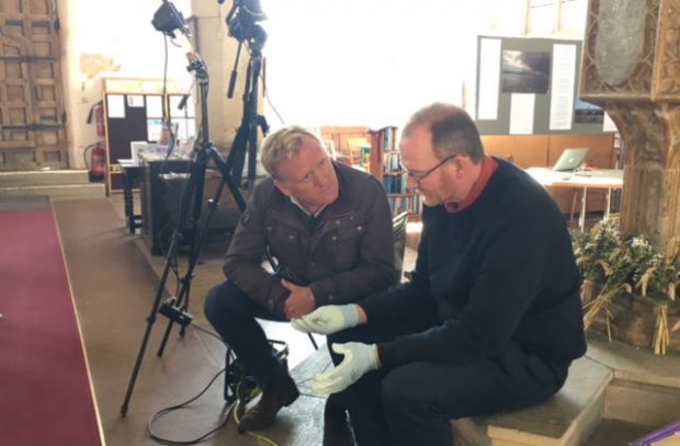 A Natural England expert talking to a BBC journalist