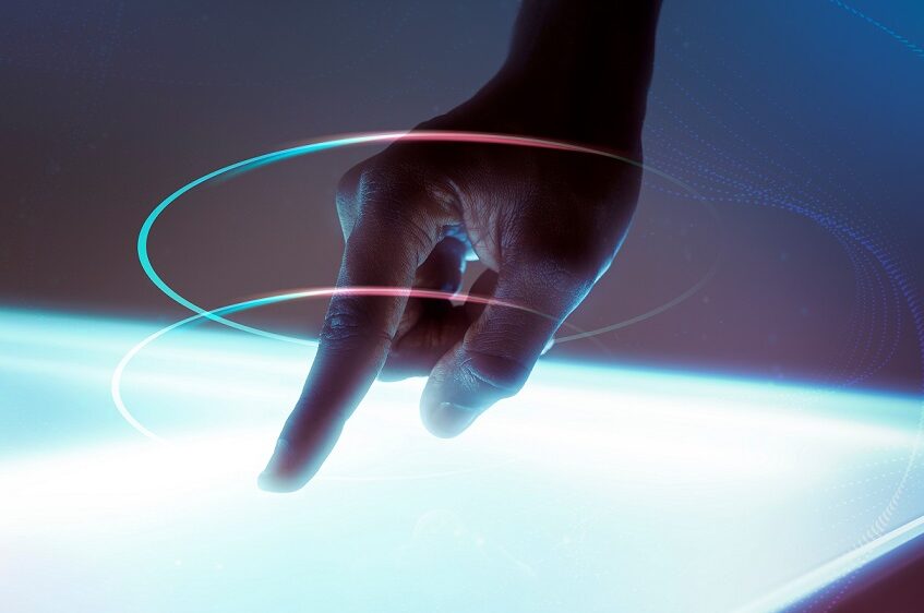 Hand on touch screen