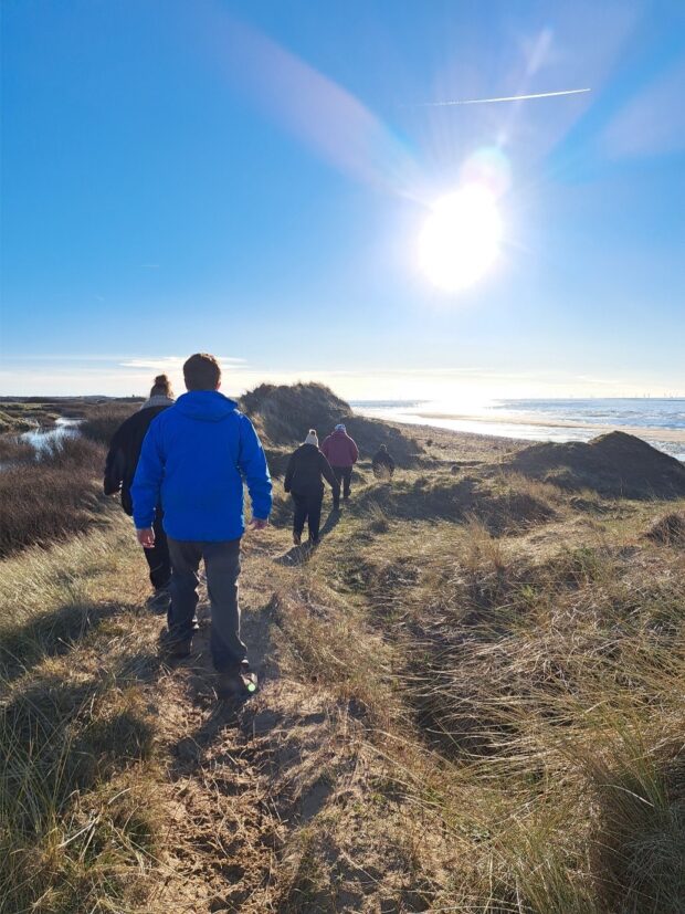 Exploring the Dunes of the North Walney NNR. Credit: Ros Campbell.
