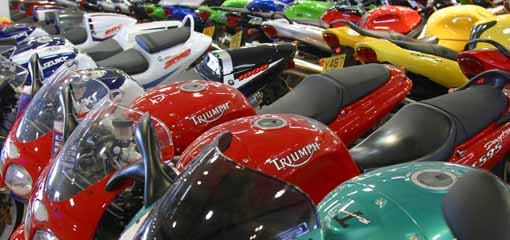 row of motorcycles