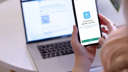 GOV.UK ‘Confirm your identity’ page on a mobile device