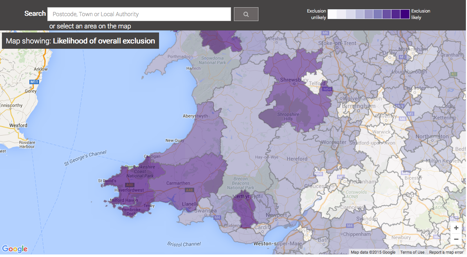 Map of Wales - highlighting in purple areas with digital skills