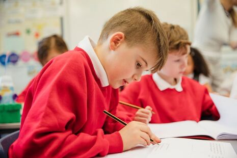 Boys working within a classroom setting