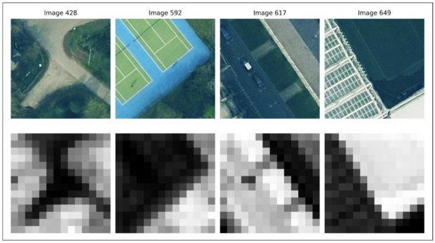 A series of geospatial embedding images