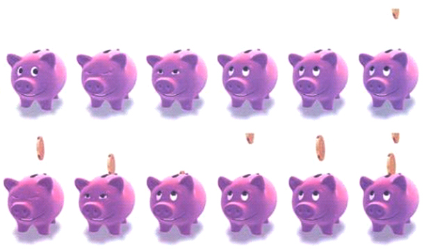 Movement marks - piggy bank