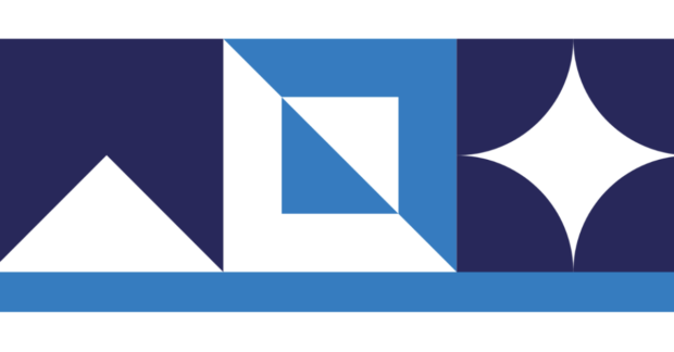 Graphic image - abstract blue shapes