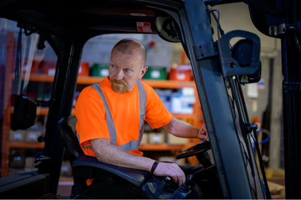 Man driving a truck