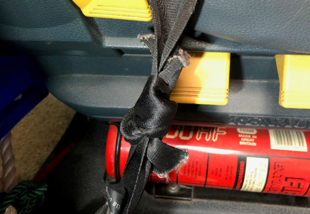 image of seatbelt tied in know