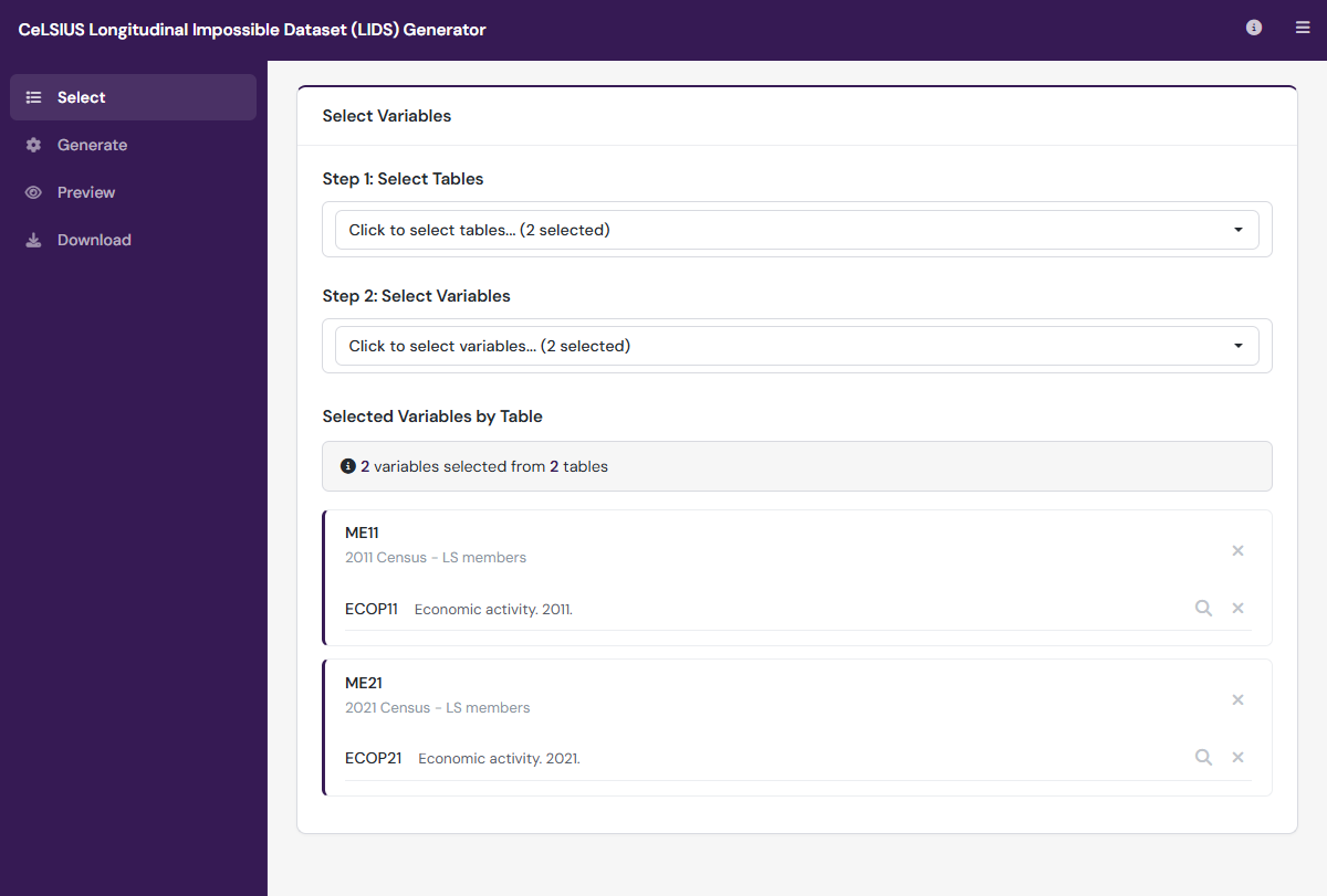 A snapshot of the LIDS application interface