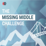 An image with a blue background and text saying 'the missing middle' challenge