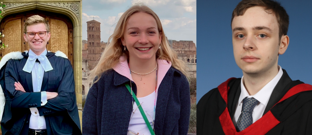 The three winners of the 2022 Dissertation Award: Christian Wessels, Jacqui Evans and Jan van Heese
