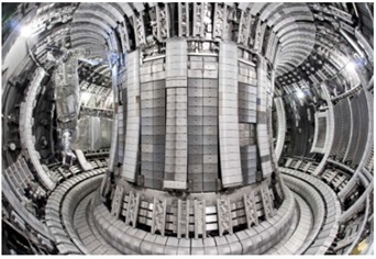 The inside of the Joint European Torus (JET) fusion facility at Culham, UK