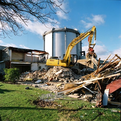 Demolition of buildings at Harwell Source: Magnox Ltd
