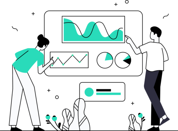 Line drawing of Research & Data Analysis team