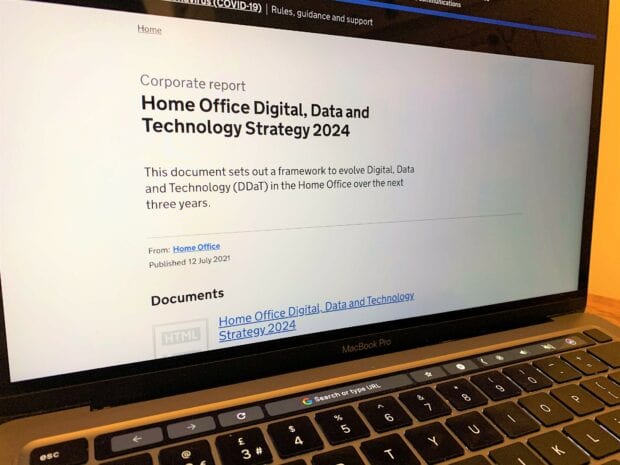 An image of the DDaT Strategy on an open laptop