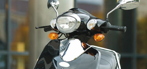 front of a motor scooter