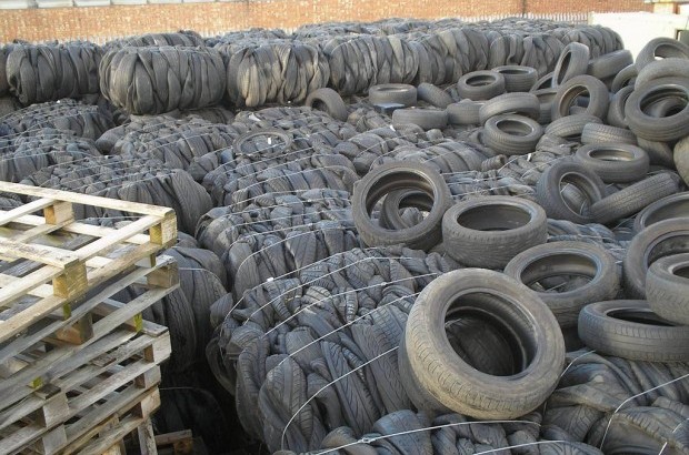 Illegally dumped tyres