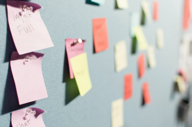 Different coloured post-it notes
