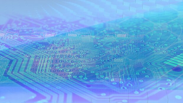 Image shows a computer chip.