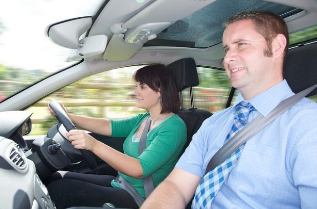 A driving instructor and pupil on a lesson