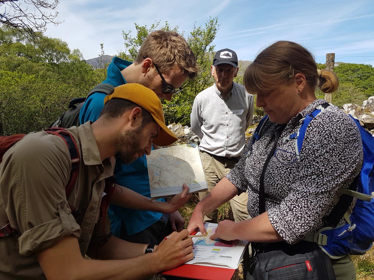 Volunteers being trained