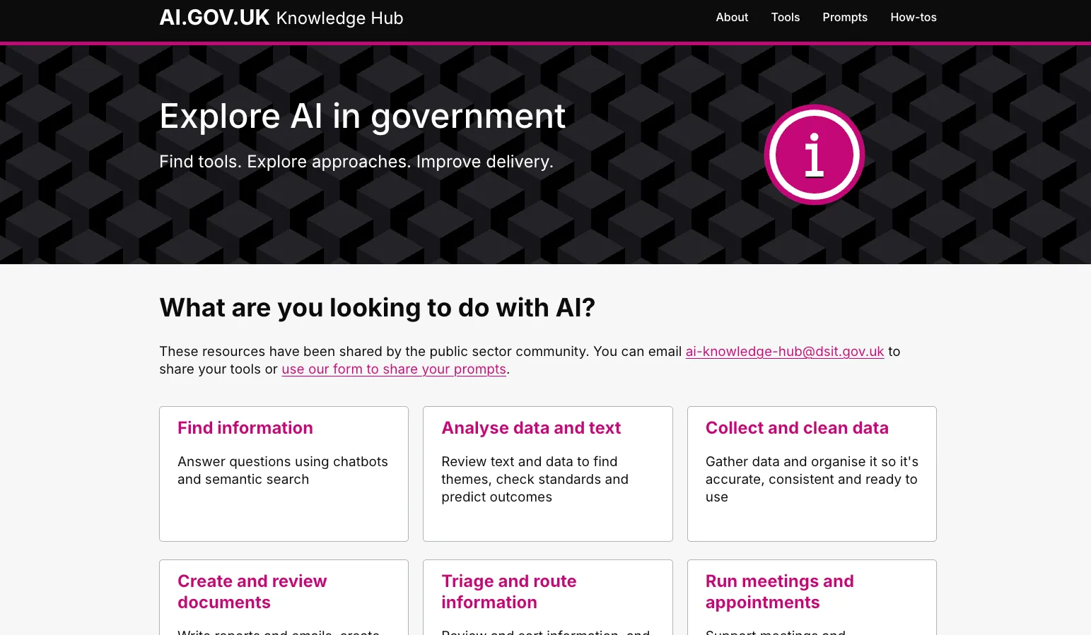 Screenshot of AI Knowledge Hub website