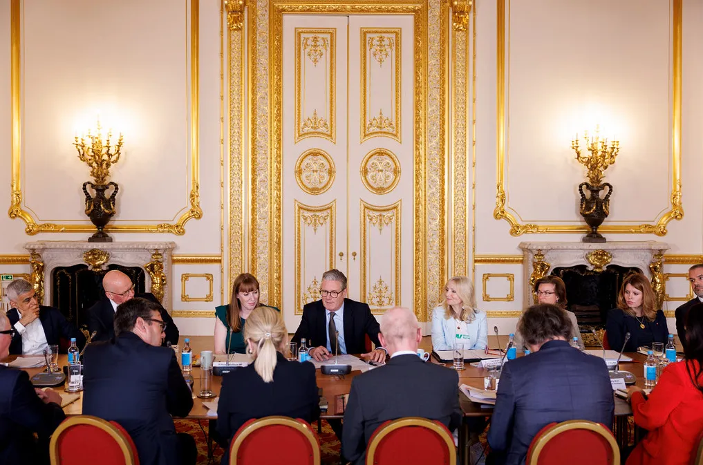 Former Prime Minister Keir Starmer uses Minute to transcribe the Council of Nations and Regions meeting at Lancaster House.
