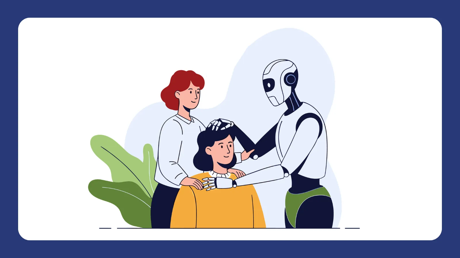 Robot helping two people