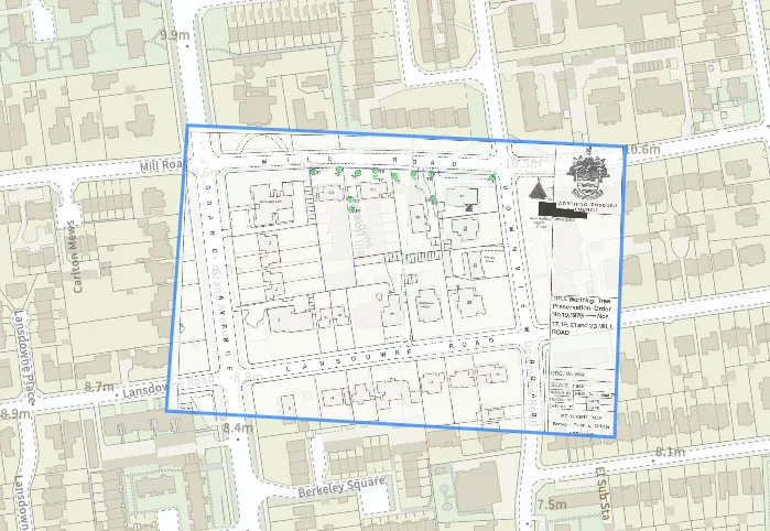 The above map overlayed on top of a digital map