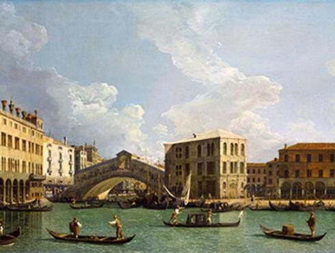 The Rialto Bridge from the north by Canaletto