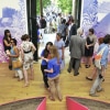 People and Fellows at the entrance to the British Pavilion