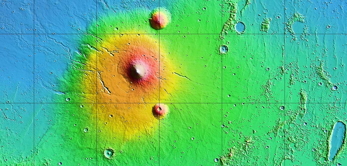 A topographic view of Mars