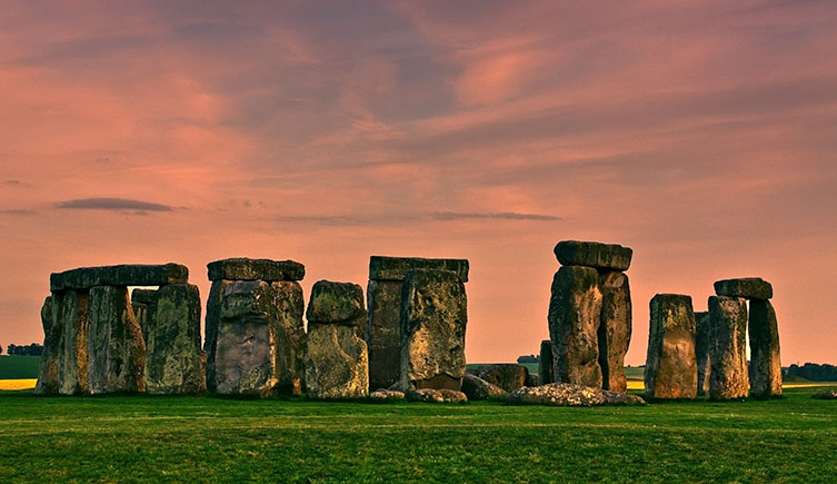 Large megalithic structures such Stonehenge were built in Britain by Neolithic (or New Stone Age) people, who were replaced by the Bronze Age Beaker population