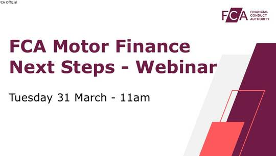 Webinar: FCA Motor Finance Next Steps - Webinar