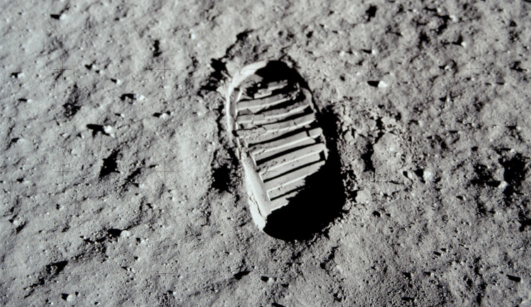 A footprint on the Moon