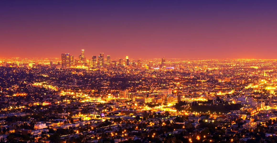A night view of Los Angeles.