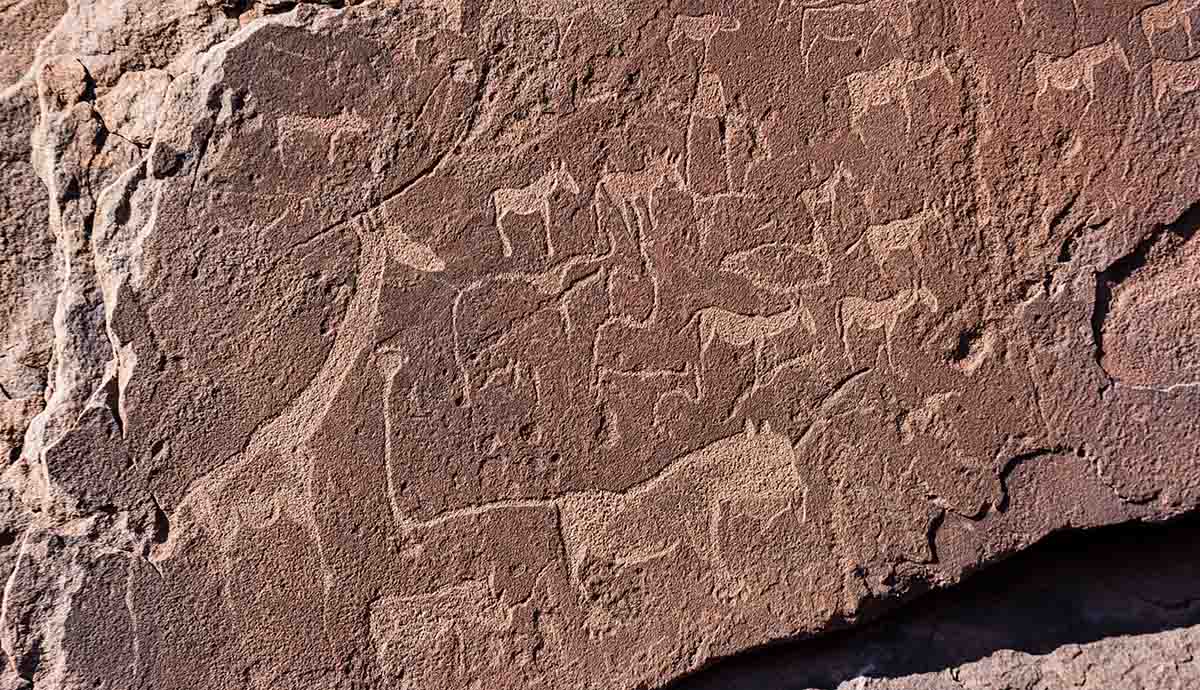 A picture of ancient African rock art.