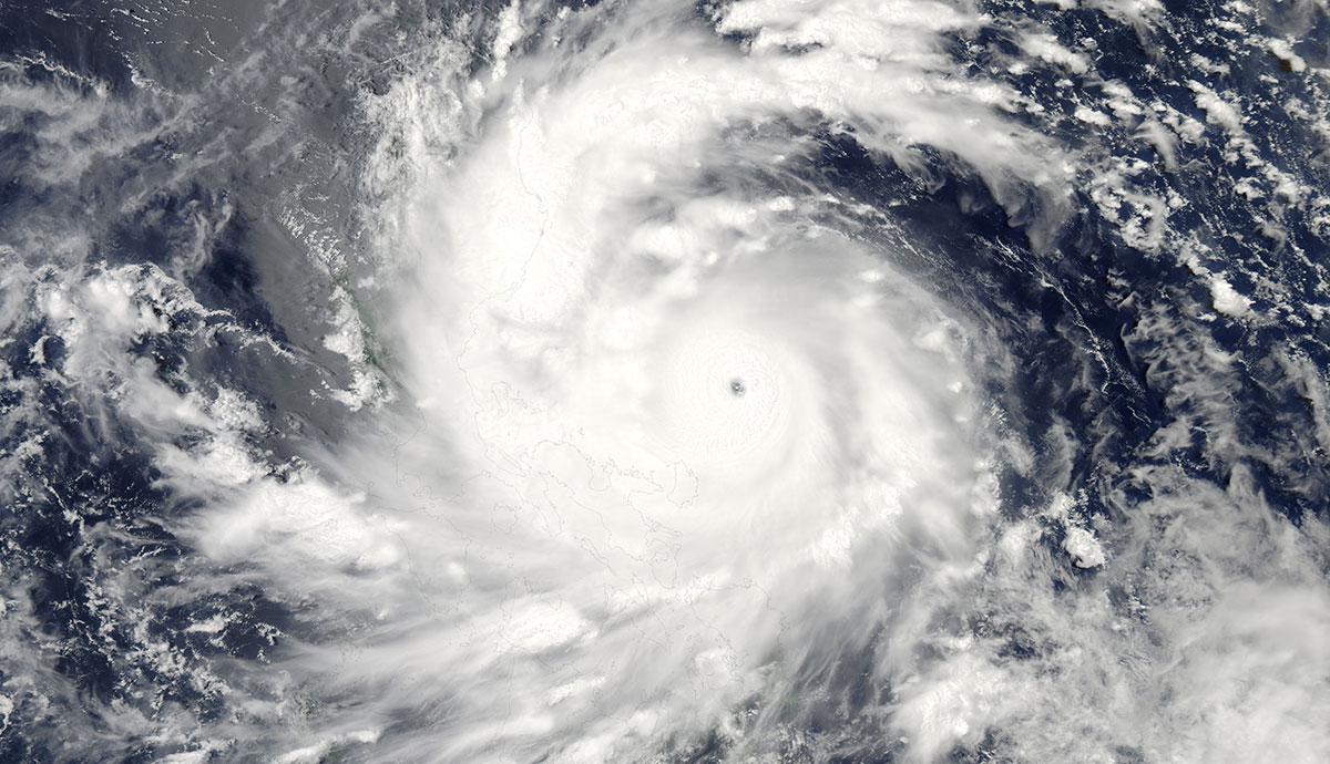 Typhoon Utor photographed from space as it travelled towards the Philippines