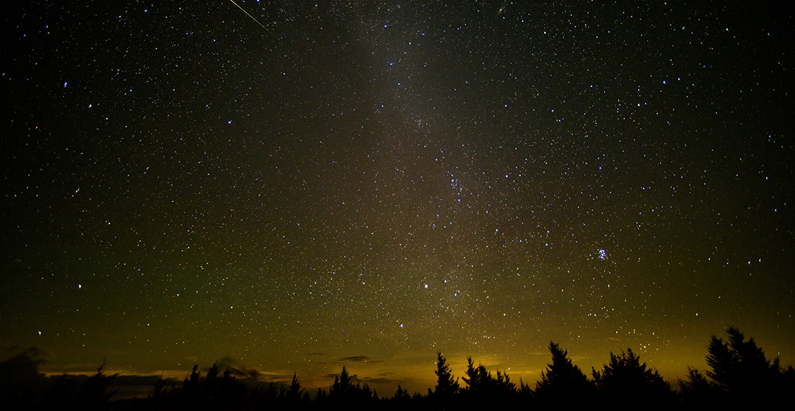 A meteor during the Perseids shower