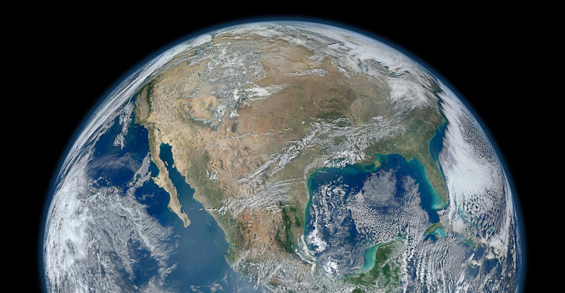Half of planet Earth, seen from space