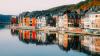 Coloured houses on waterfront.