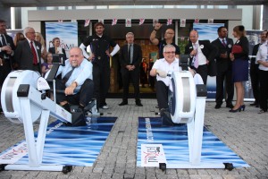Senator Andrzej Person (left) and Ambassador Robin Barnett in a rowing machine duel during this year's Queen's Birthday Party Senator Andrzej Person (left) and Ambassador Robin Barnett in a rowing machine duel during this year's Queen's Birthday Party