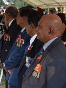 Retired members of the Sri Lankan Armed Forces at the Remembrance Day event
