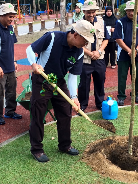 Ceremonial tree planting by the Minister of Industry & Primary Resources